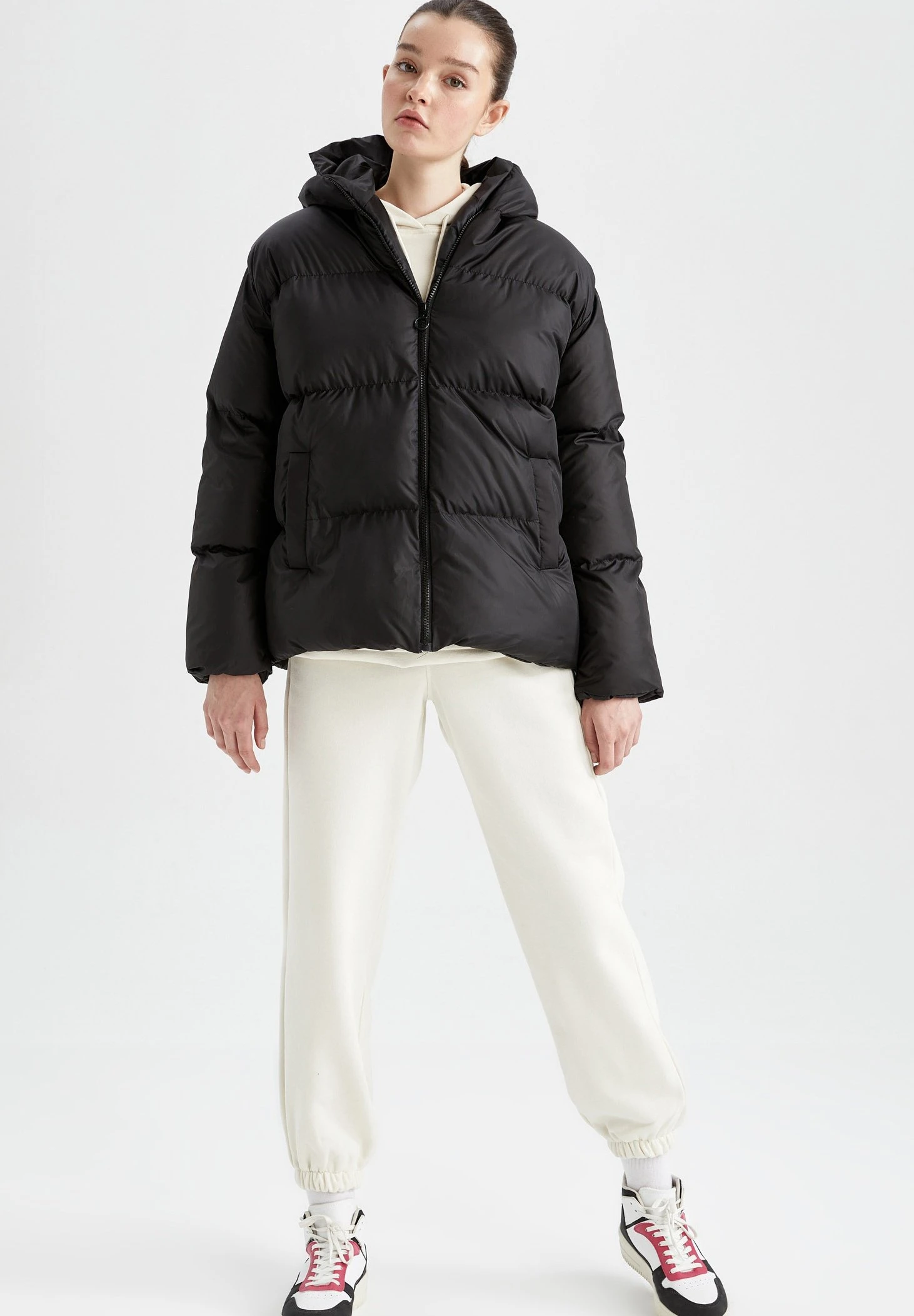 DeFacto Standart Fit - Winterjas - Black 4 DeFacto Standart Fit - Winterjas - Black - Afbeelding 2