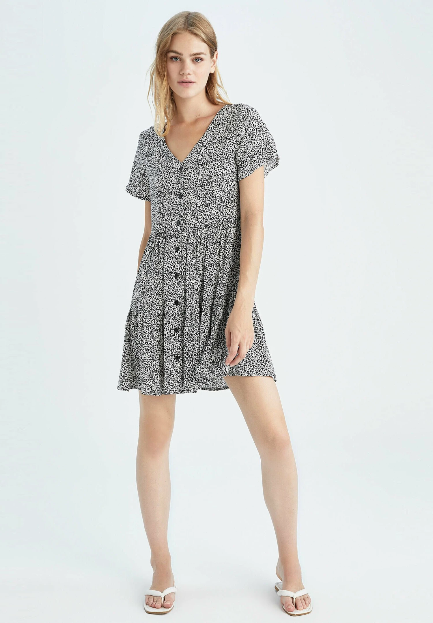 DeFacto Fit And Flare - Blousejurk - Black 4 DeFacto Fit And Flare - Blousejurk - Black - Afbeelding 2