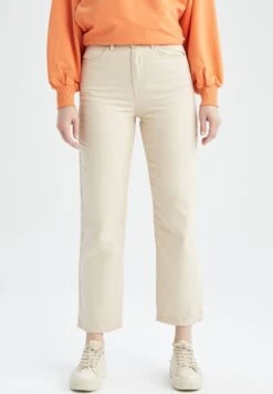 DeFacto Straight Leg Jeans - Beige