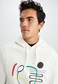 DeFacto Regular Fit- Hoodie - Ecru 9 DeFacto Regular Fit- Hoodie - Ecru -DeFacto 4e72fd9083384d4f8245e57561e6faa8