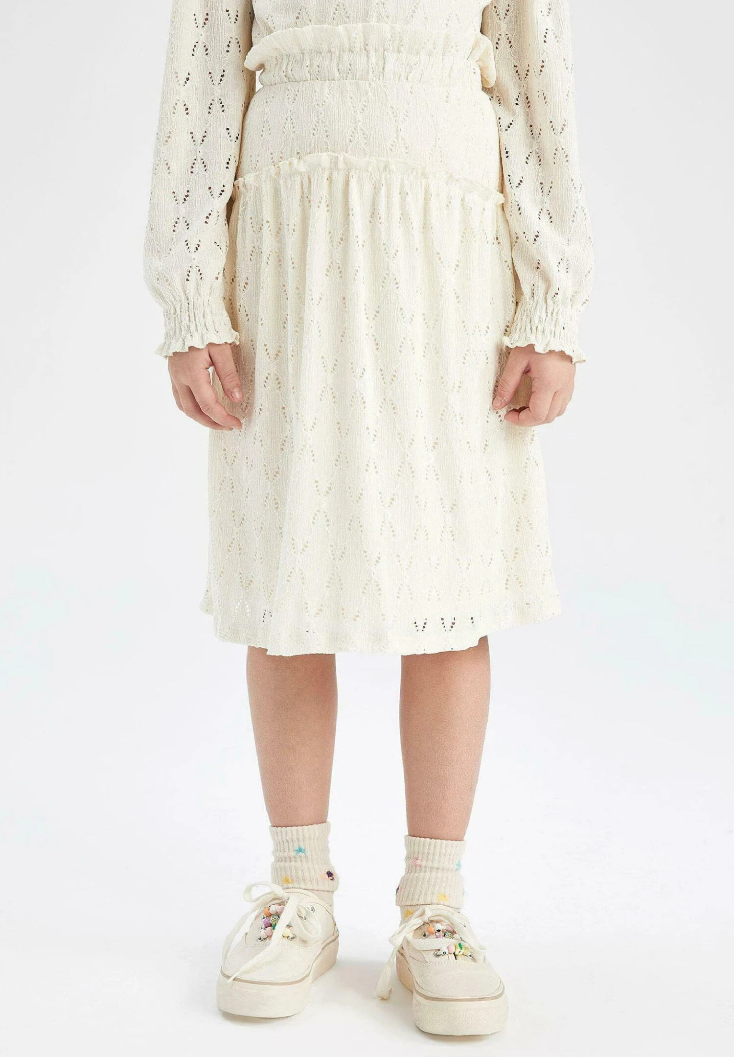 DeFacto Regular Fit - A-Lijn Rok - Ecru 4 DeFacto Regular Fit - A-Lijn Rok - Ecru - Afbeelding 2