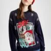 DeFacto Regular Fit Christmas Jumper - Trui - Navy 1 DeFacto Regular Fit Christmas Jumper - Trui - Navy -DeFacto 4f55c35e21454bf3b17e771a682007e4