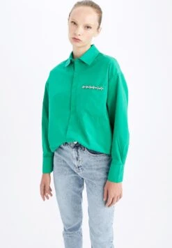 DeFacto Relax Fit- Overhemdblouse - Green