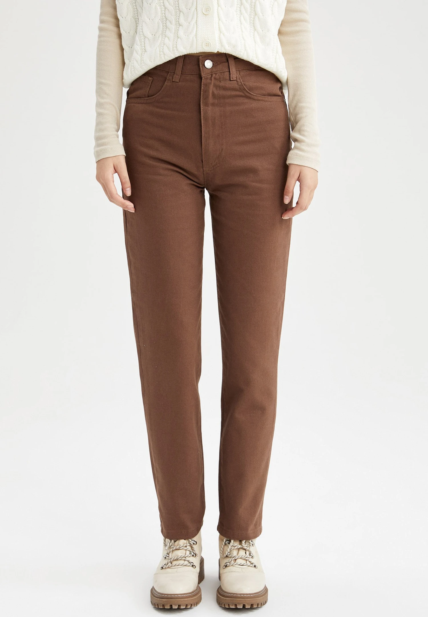 DeFacto Slim Fit Jeans - Brown 3 DeFacto Slim Fit Jeans - Brown