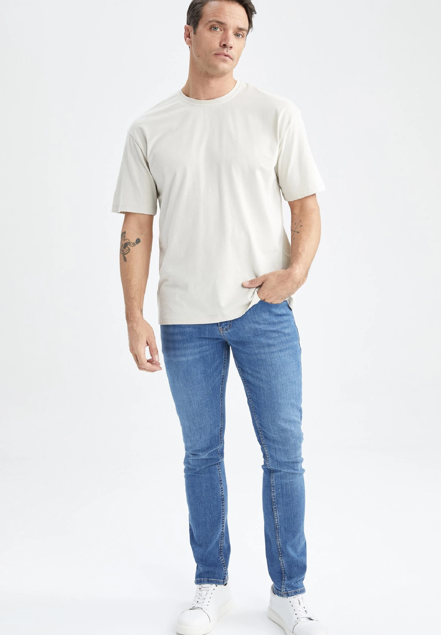 DeFacto T-Shirt Basic - Beige 4 DeFacto T-Shirt Basic - Beige - Afbeelding 2