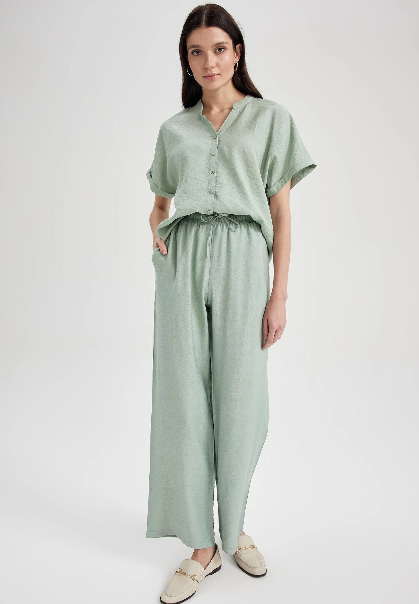 DeFacto Overhemdblouse - Green 4 DeFacto Overhemdblouse - Green - Afbeelding 2