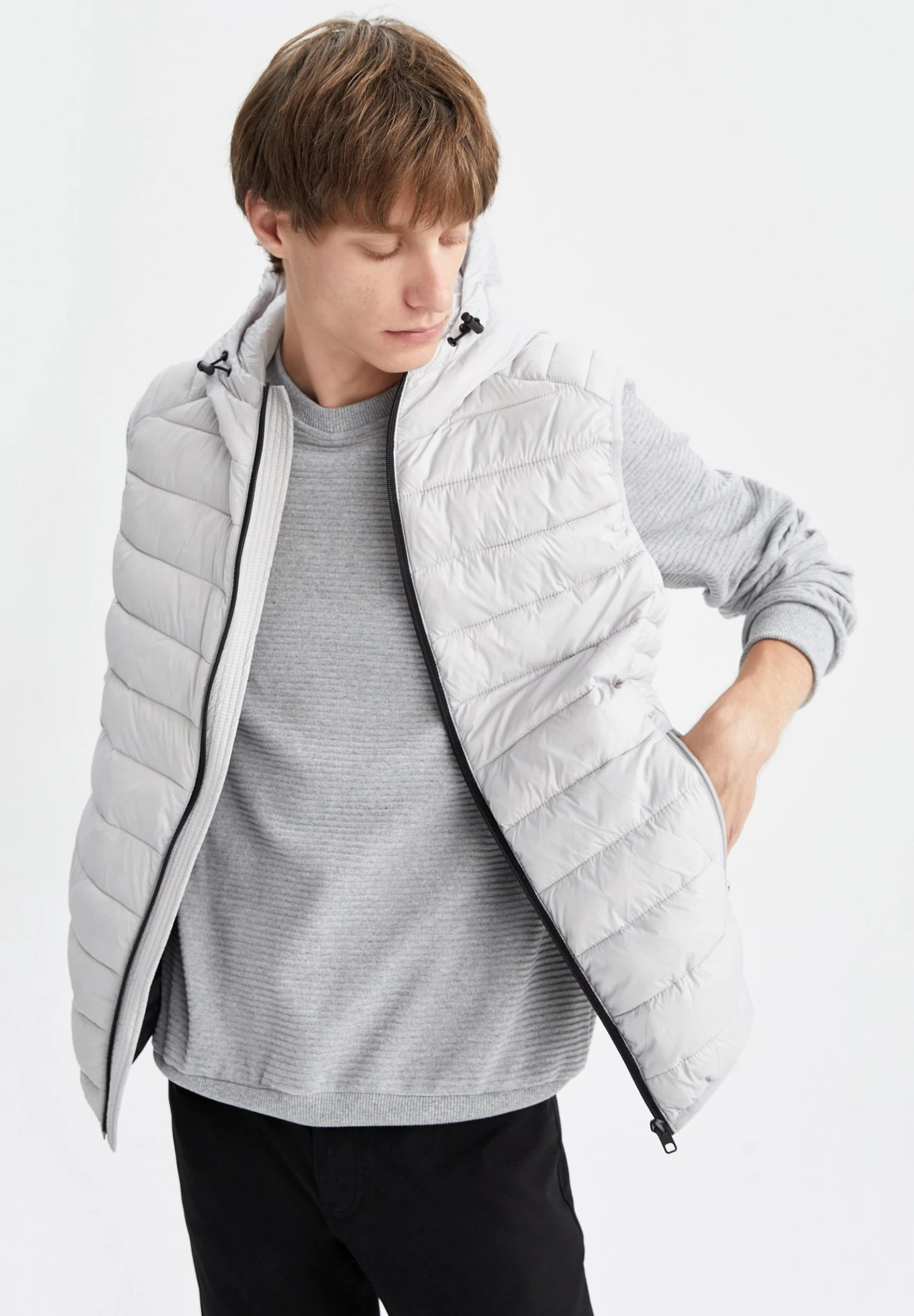 DeFacto Slim Fit - Bodywarmer - Grey 3 DeFacto Slim Fit - Bodywarmer - Grey