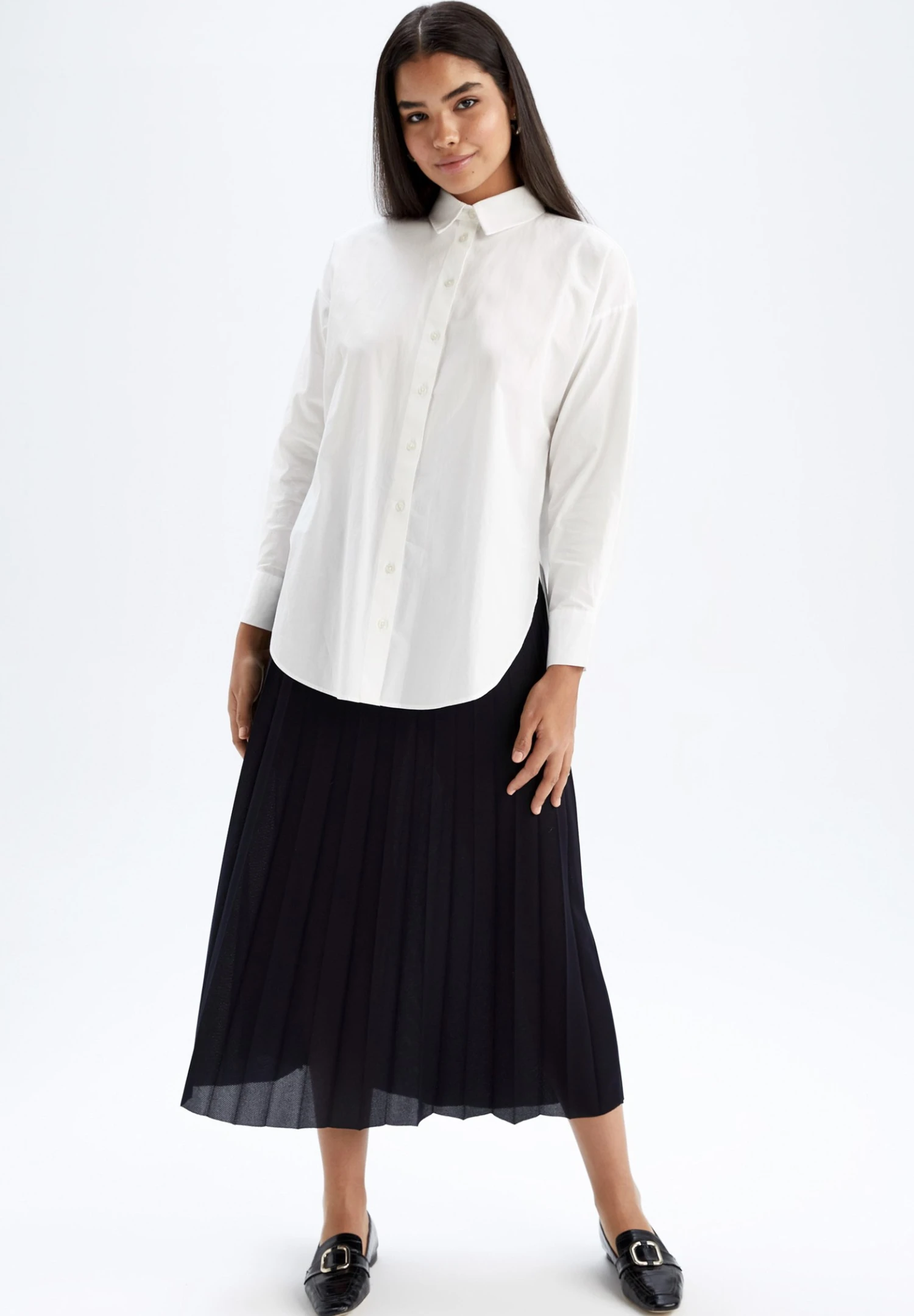 DeFacto Regular Fit - A-Lijn Rok - Navy 3 DeFacto Regular Fit - A-Lijn Rok - Navy