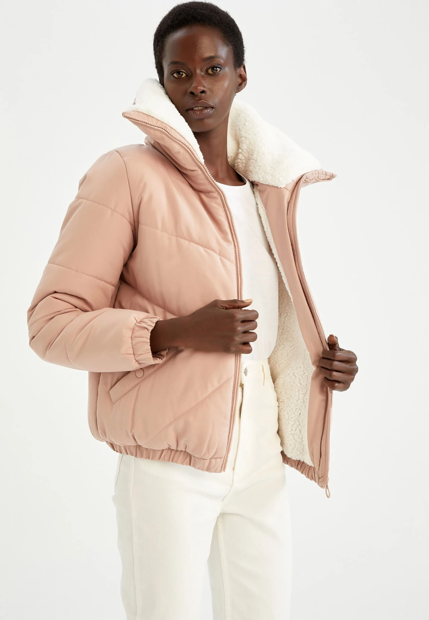 DeFacto Relax Fit - Winterjas - Pink 7 DeFacto Relax Fit - Winterjas - Pink - Afbeelding 5