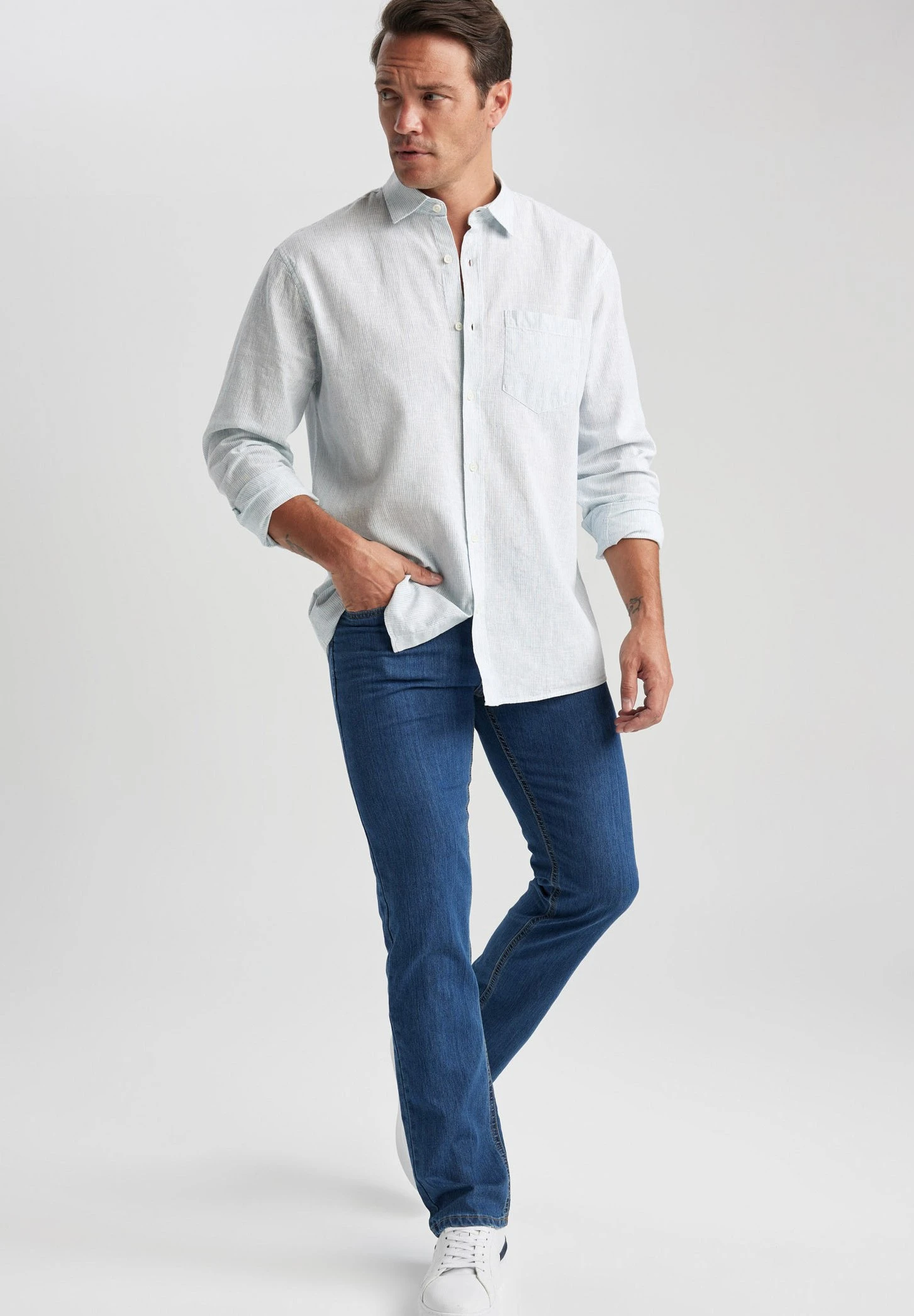 DeFacto Regular Fit - Overhemd - Turquoise 4 DeFacto Regular Fit - Overhemd - Turquoise - Afbeelding 2