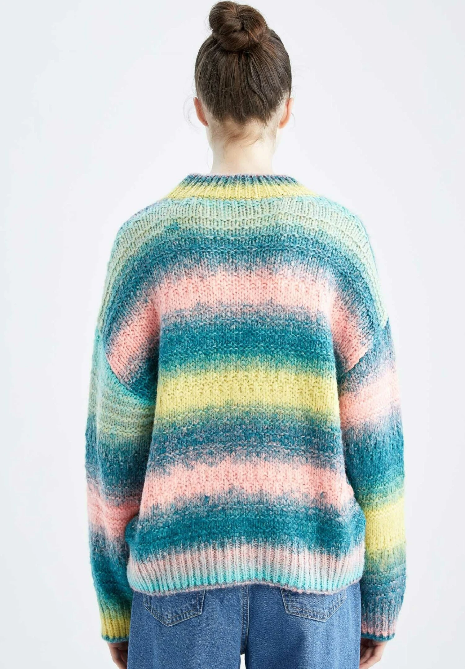 DeFacto Oversize Fit - Trui - Blue 4 DeFacto Oversize Fit - Trui - Blue - Afbeelding 2