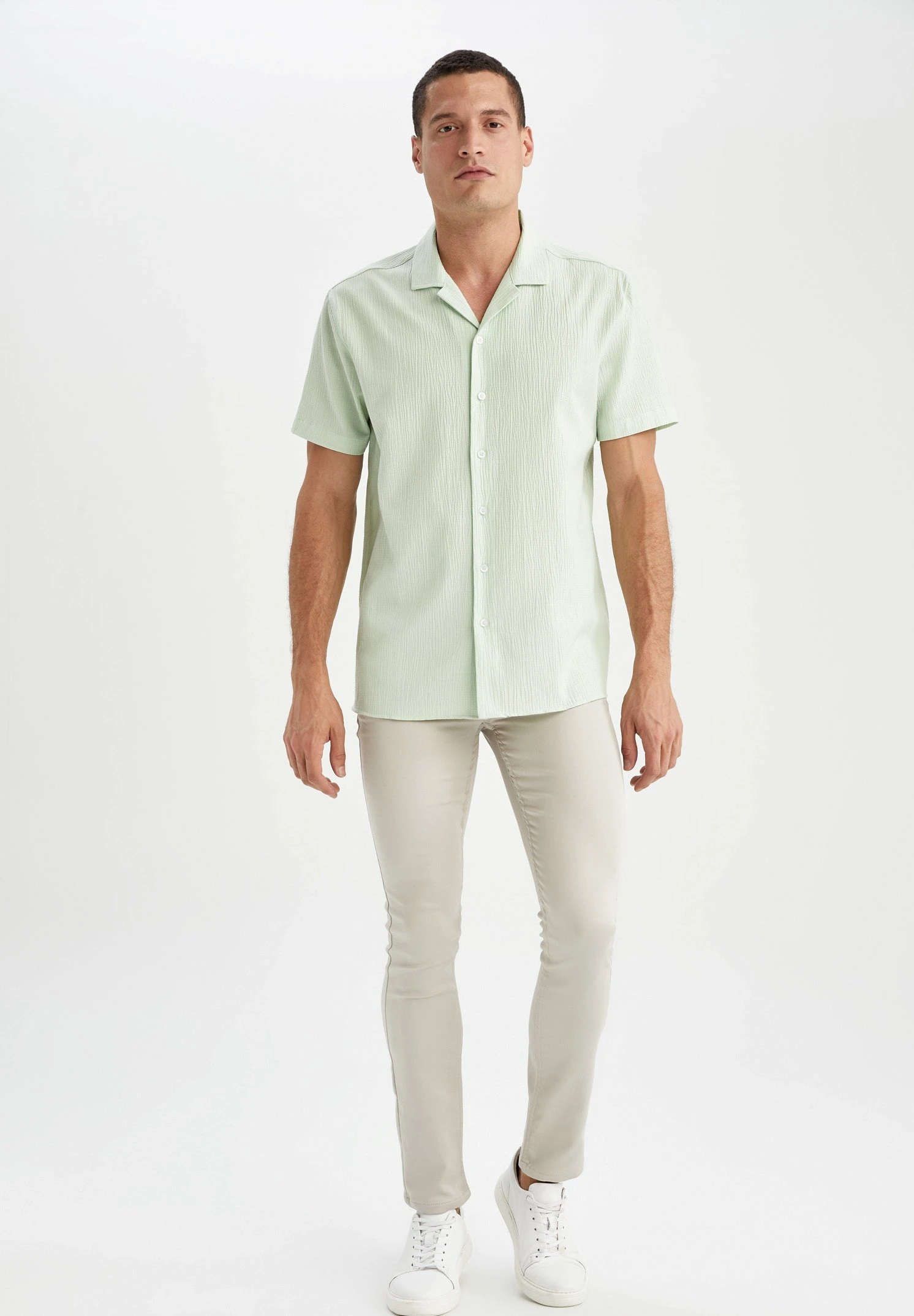 DeFacto Modern Fit- Overhemd - Turquoise 4 DeFacto Modern Fit- Overhemd - Turquoise - Afbeelding 2