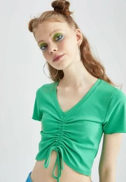 DeFacto T-Shirt Basic - Turquoise -DeFacto 553a2cca7221475fb718b0bdc1ee186b