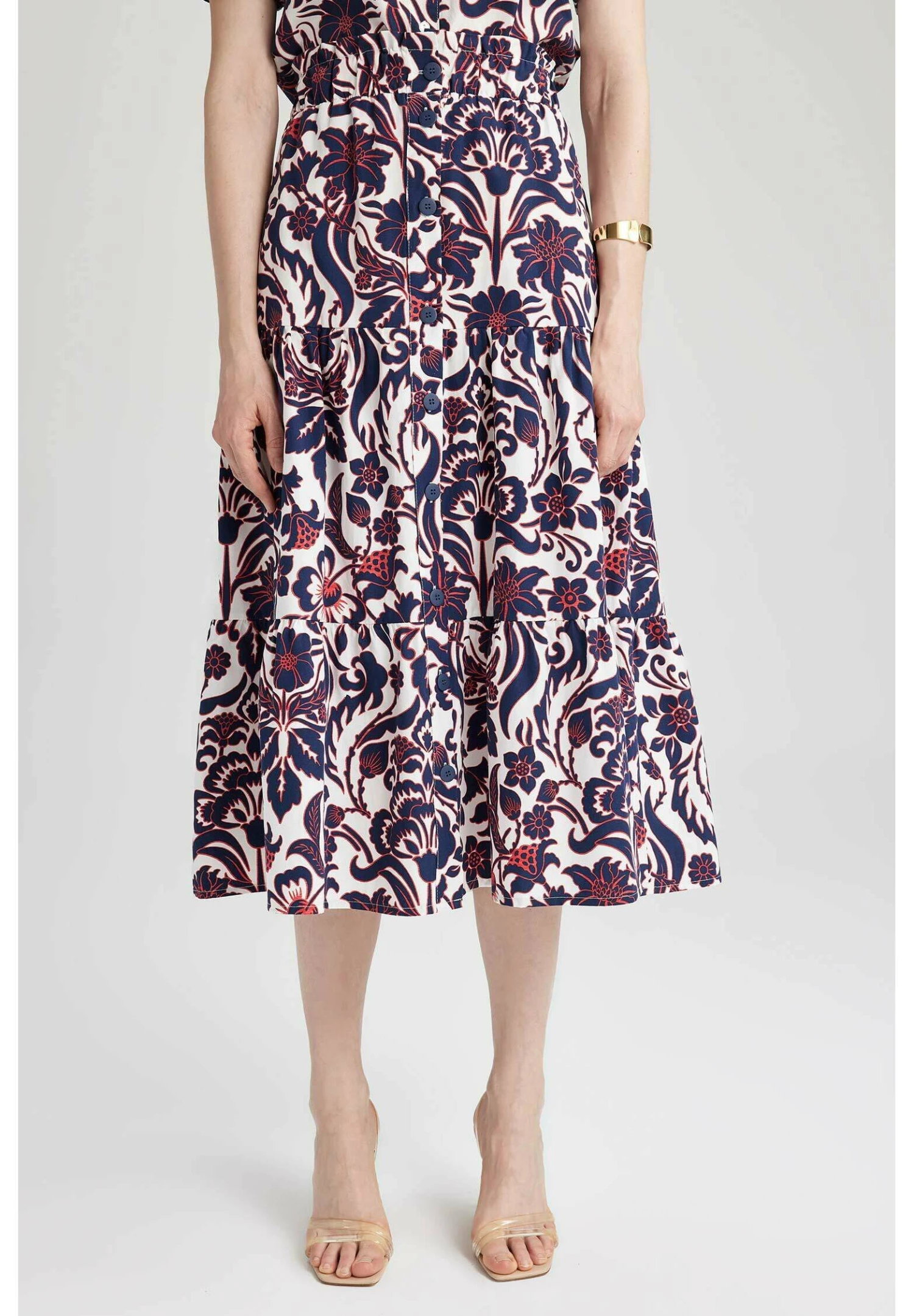 DeFacto Tiered - A-Lijn Rok - Navy 3 DeFacto Tiered - A-Lijn Rok - Navy