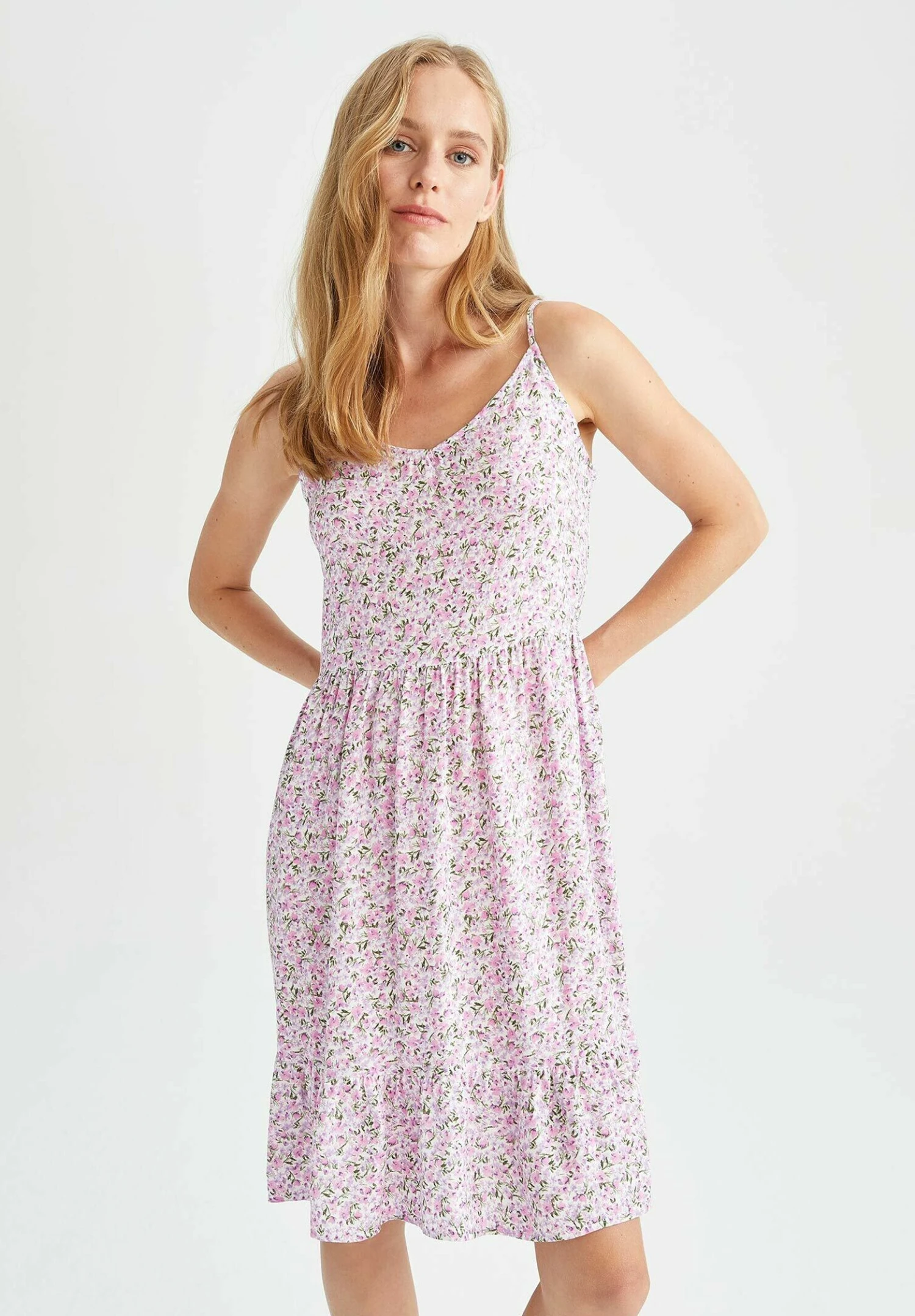 DeFacto Tiered- Jurk - Purple 3 DeFacto Tiered- Jurk - Purple