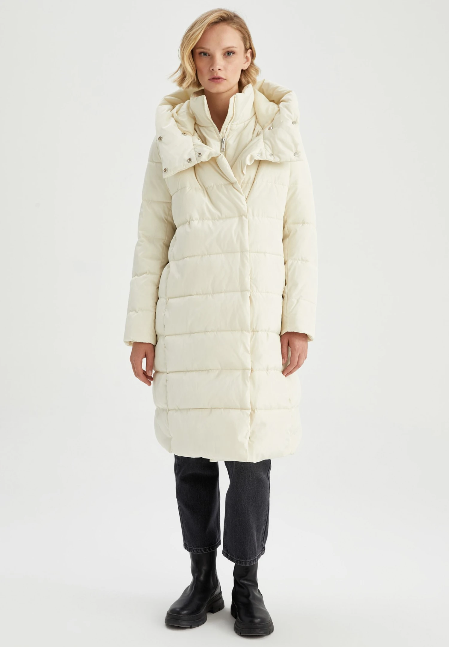 DeFacto Regular Fit- Winterjas - Ecru 4 DeFacto Regular Fit- Winterjas - Ecru - Afbeelding 2