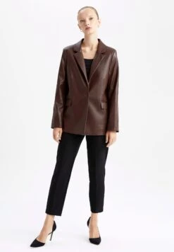 DeFacto Regular Fit- Halflange Jas - Brown 7 DeFacto Regular Fit- Halflange Jas - Brown -DeFacto 5db0396d965049ba96c8a1c2c2e83426