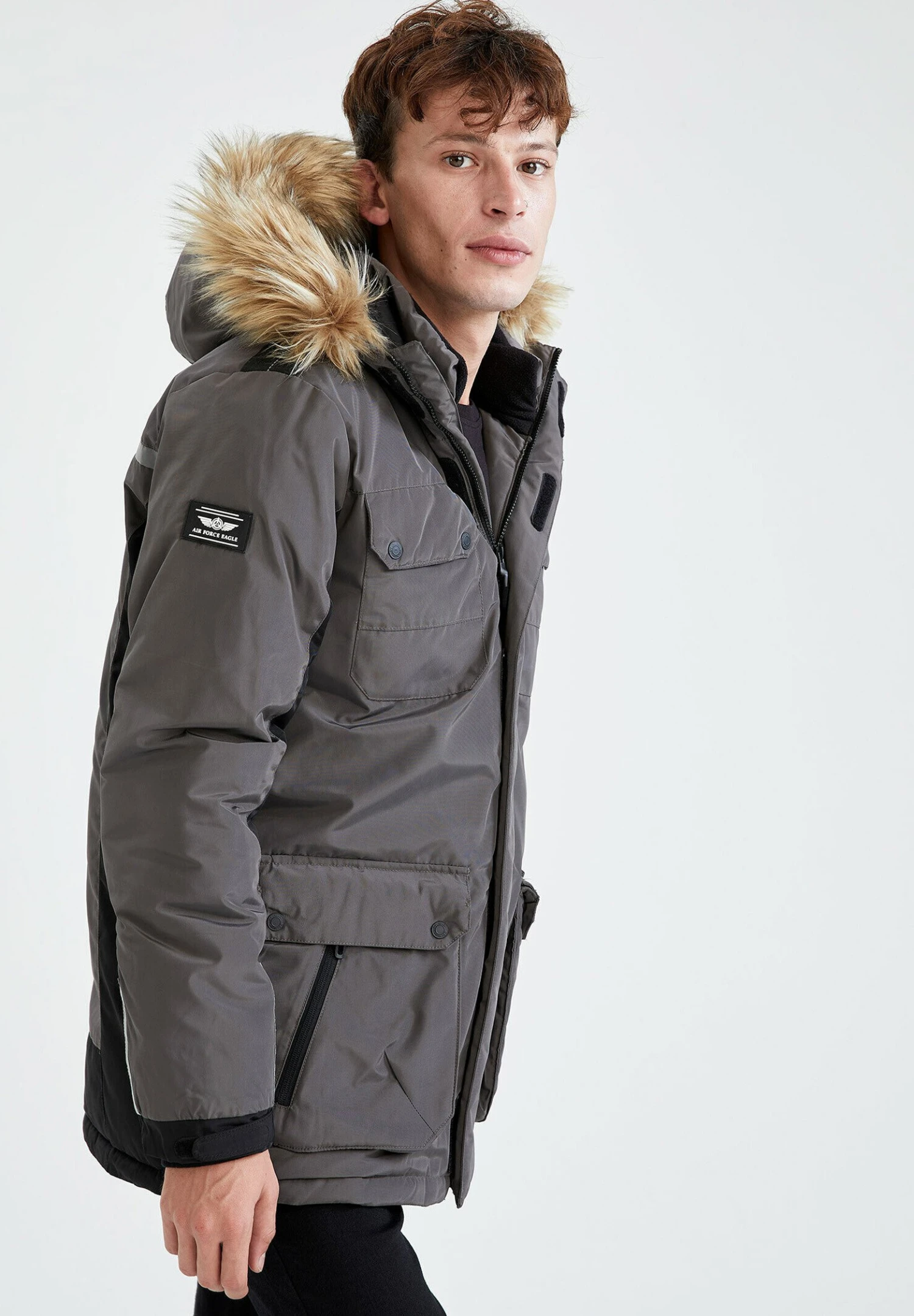 DeFacto Slim Fit - Winterjas - Anthracite 6 DeFacto Slim Fit - Winterjas - Anthracite - Afbeelding 4