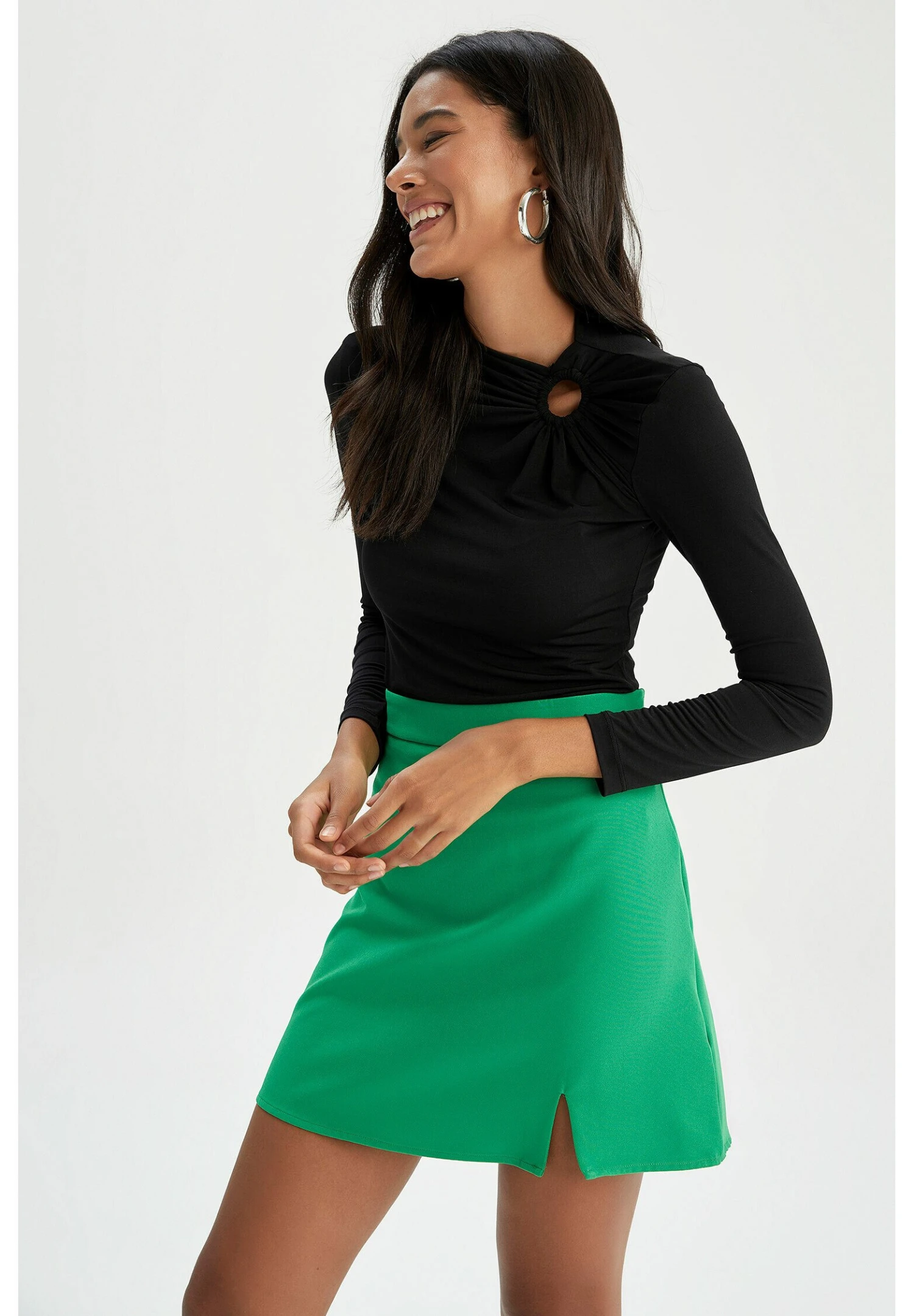 DeFacto Fitted Long Sleeved- Longsleeve - Black 6 DeFacto Fitted Long Sleeved- Longsleeve - Black - Afbeelding 4