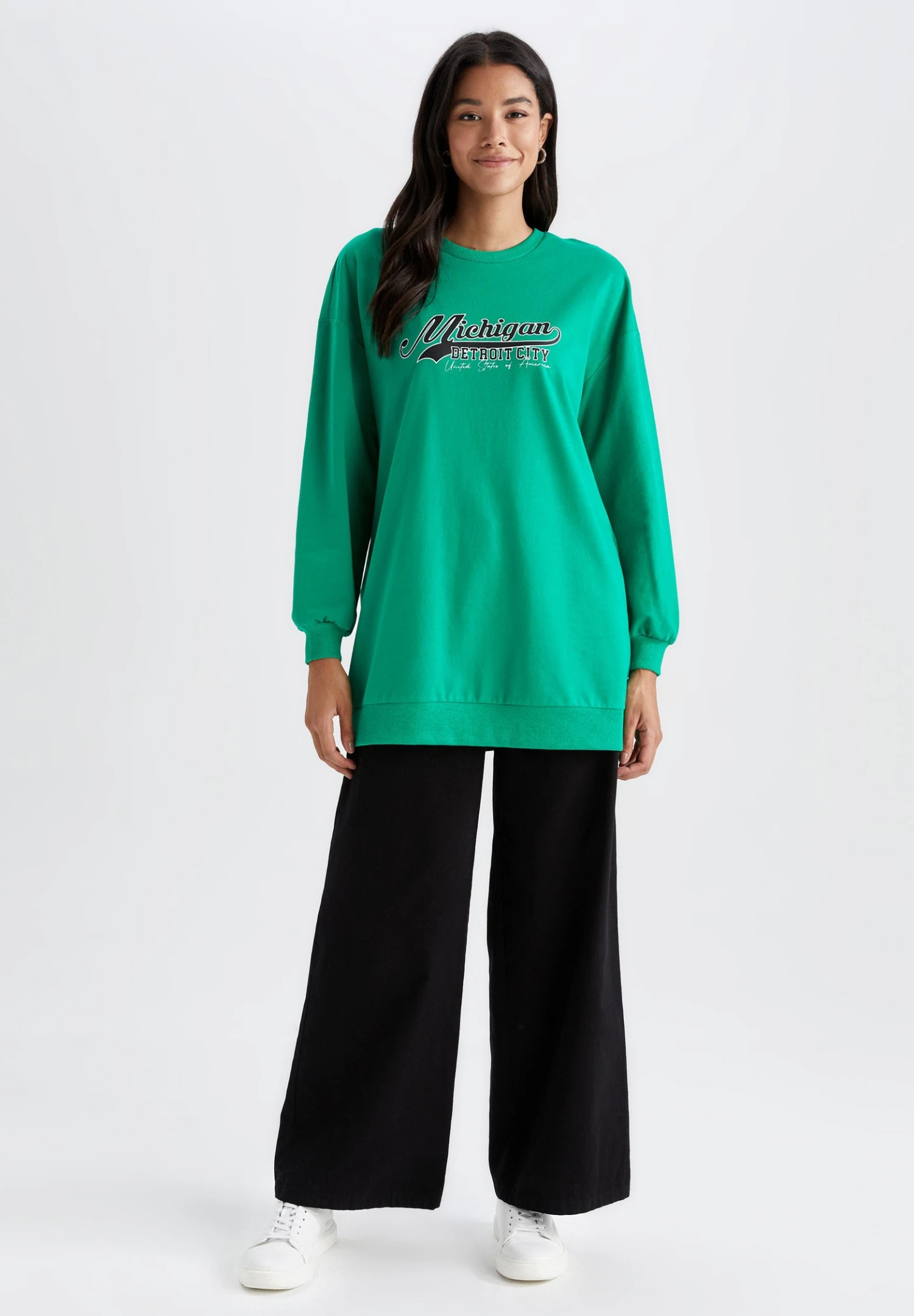 DeFacto Relax Fit - Sweater - Green 4 DeFacto Relax Fit - Sweater - Green - Afbeelding 2