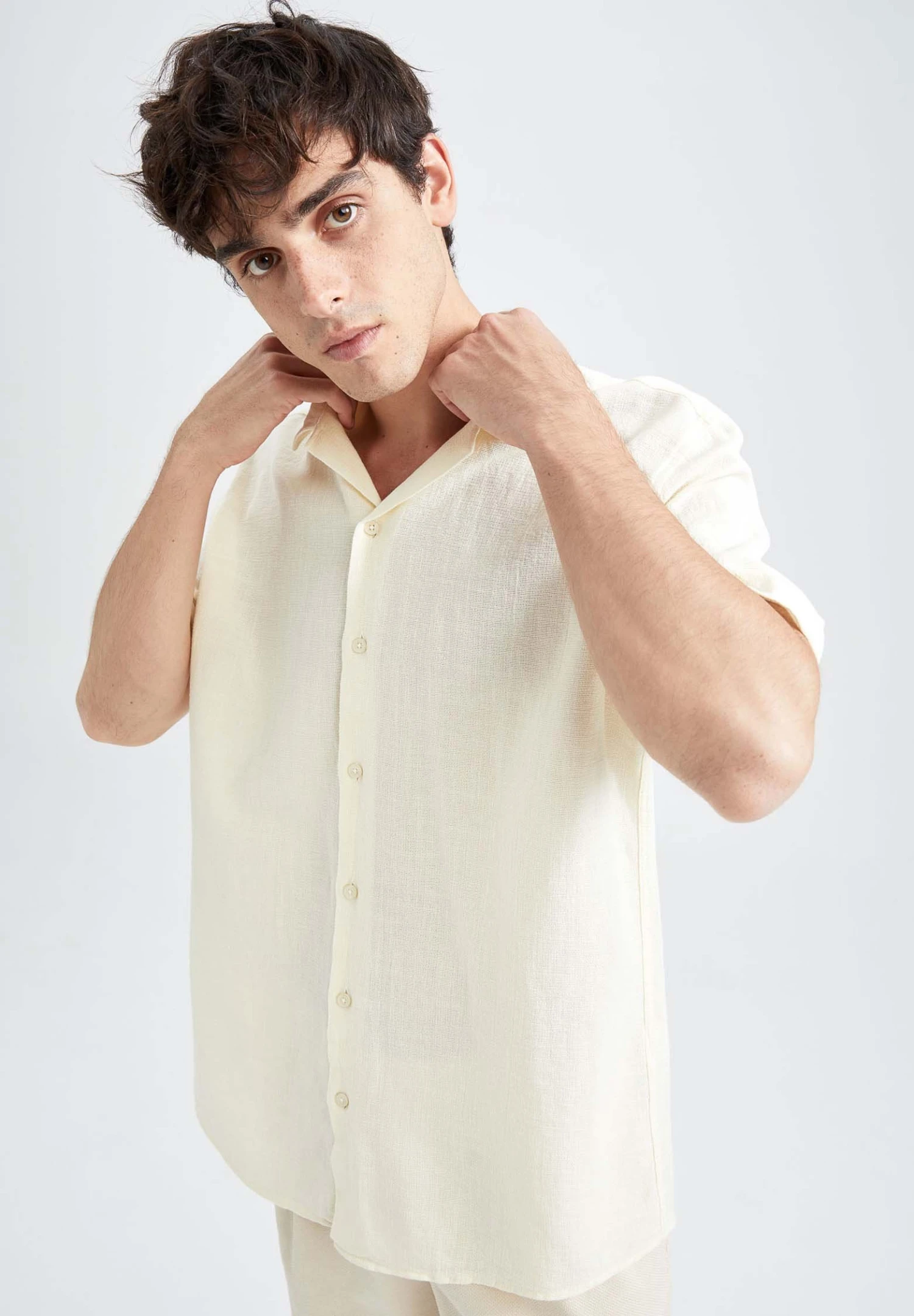 DeFacto Regular Fit - Overhemd - Ecru 6 DeFacto Regular Fit - Overhemd - Ecru - Afbeelding 4