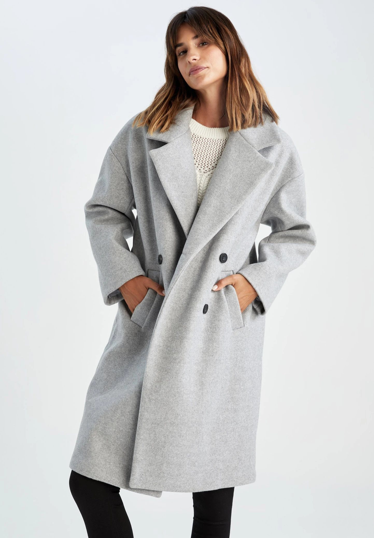 DeFacto Oversize Fit - Mantel - Anthracite 3 DeFacto Oversize Fit - Mantel - Anthracite