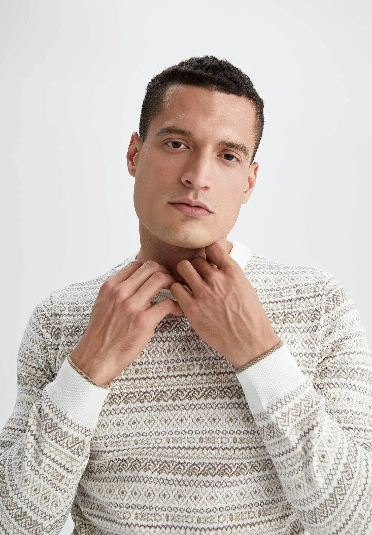 DeFacto Regular Fit- Trui - Ecru 6 DeFacto Regular Fit- Trui - Ecru - Afbeelding 4