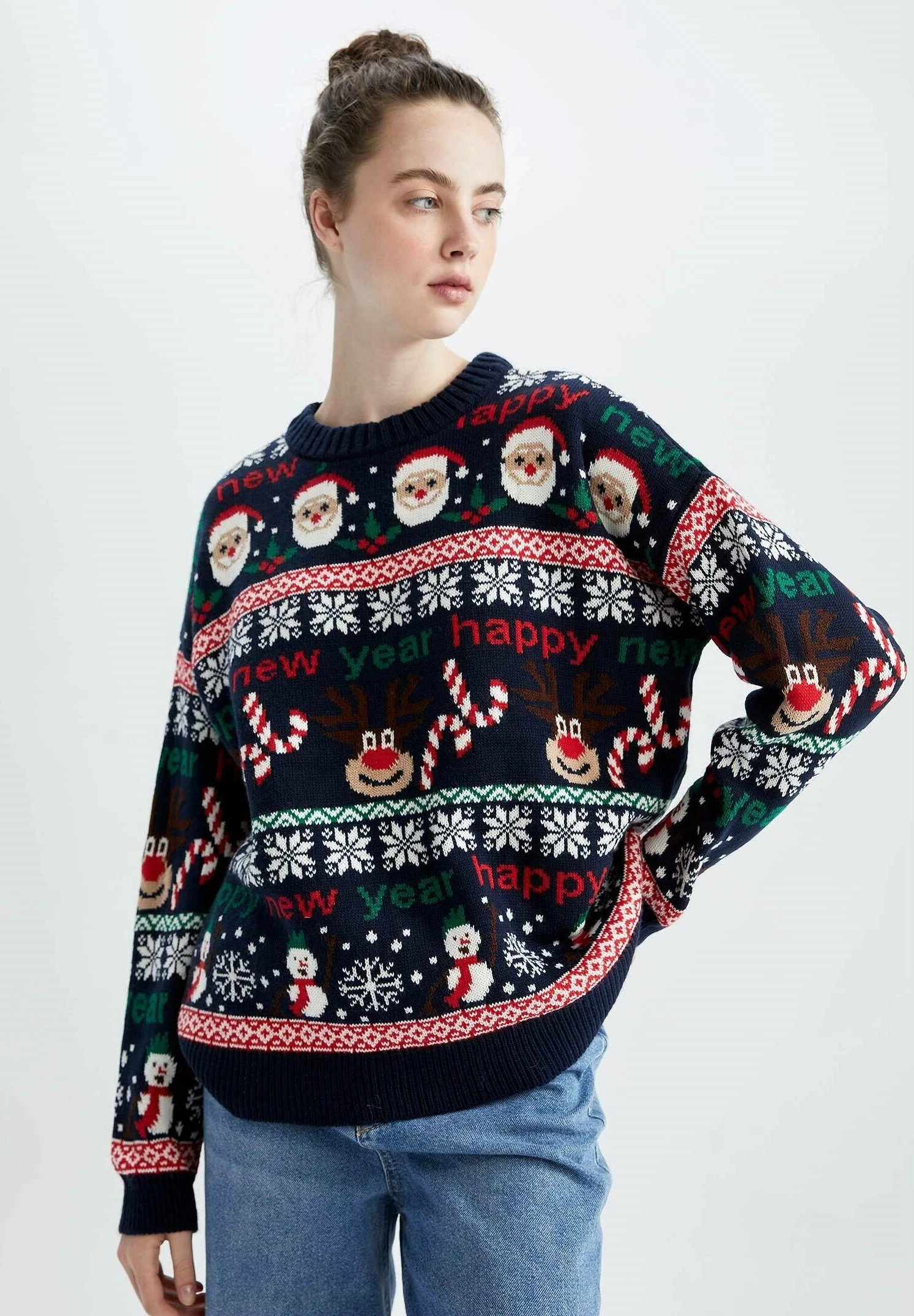 DeFacto Regular Fit- Trui - Navy 3 DeFacto Regular Fit- Trui - Navy