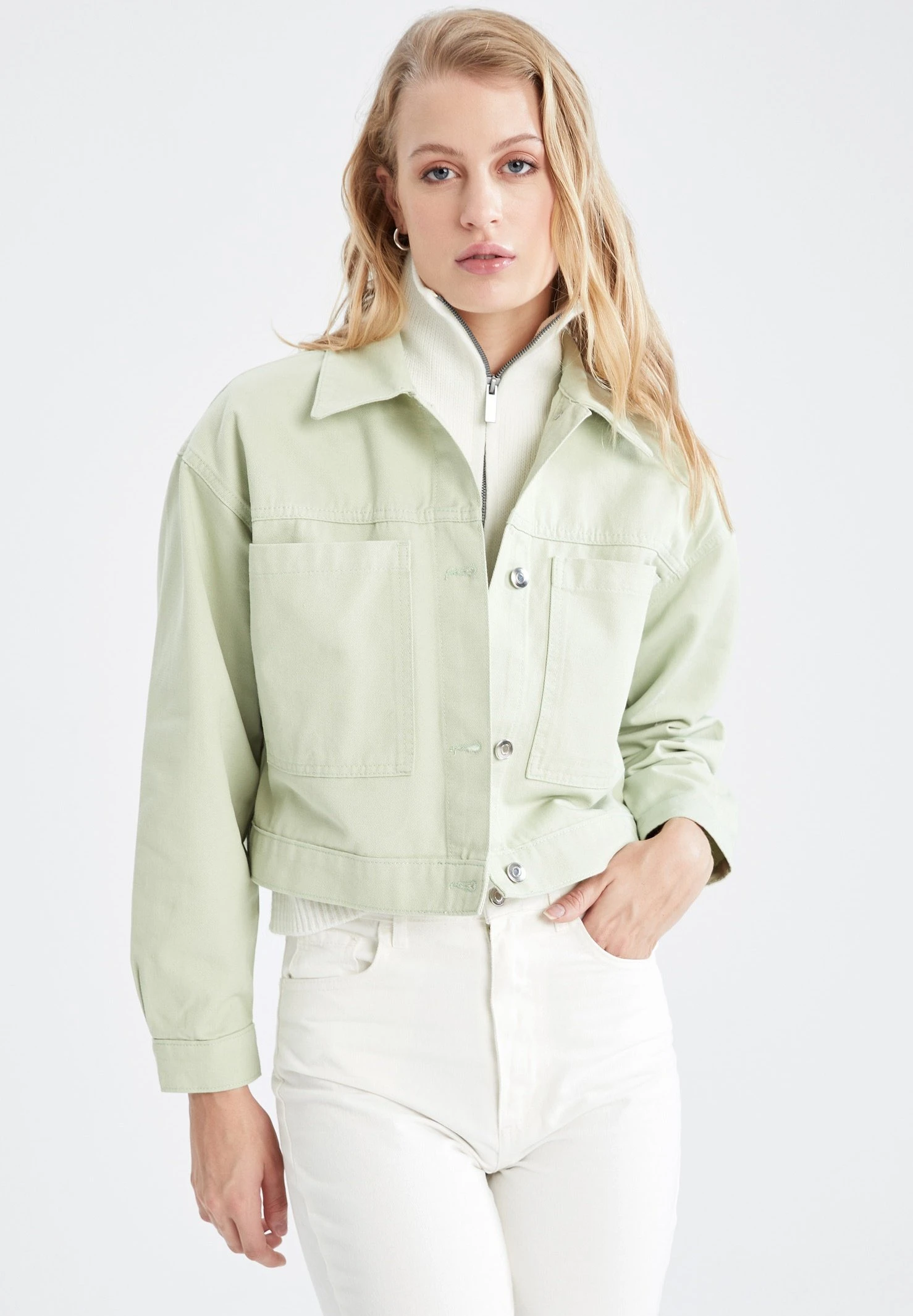 DeFacto Lichte Jas - Turquoise 3 DeFacto Lichte Jas - Turquoise