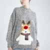 DeFacto Regular Fit Christmas Jumper - Trui - Grey 1 DeFacto Regular Fit Christmas Jumper - Trui - Grey -DeFacto 65b5dee0ec824fe7880e7b69add92c8f