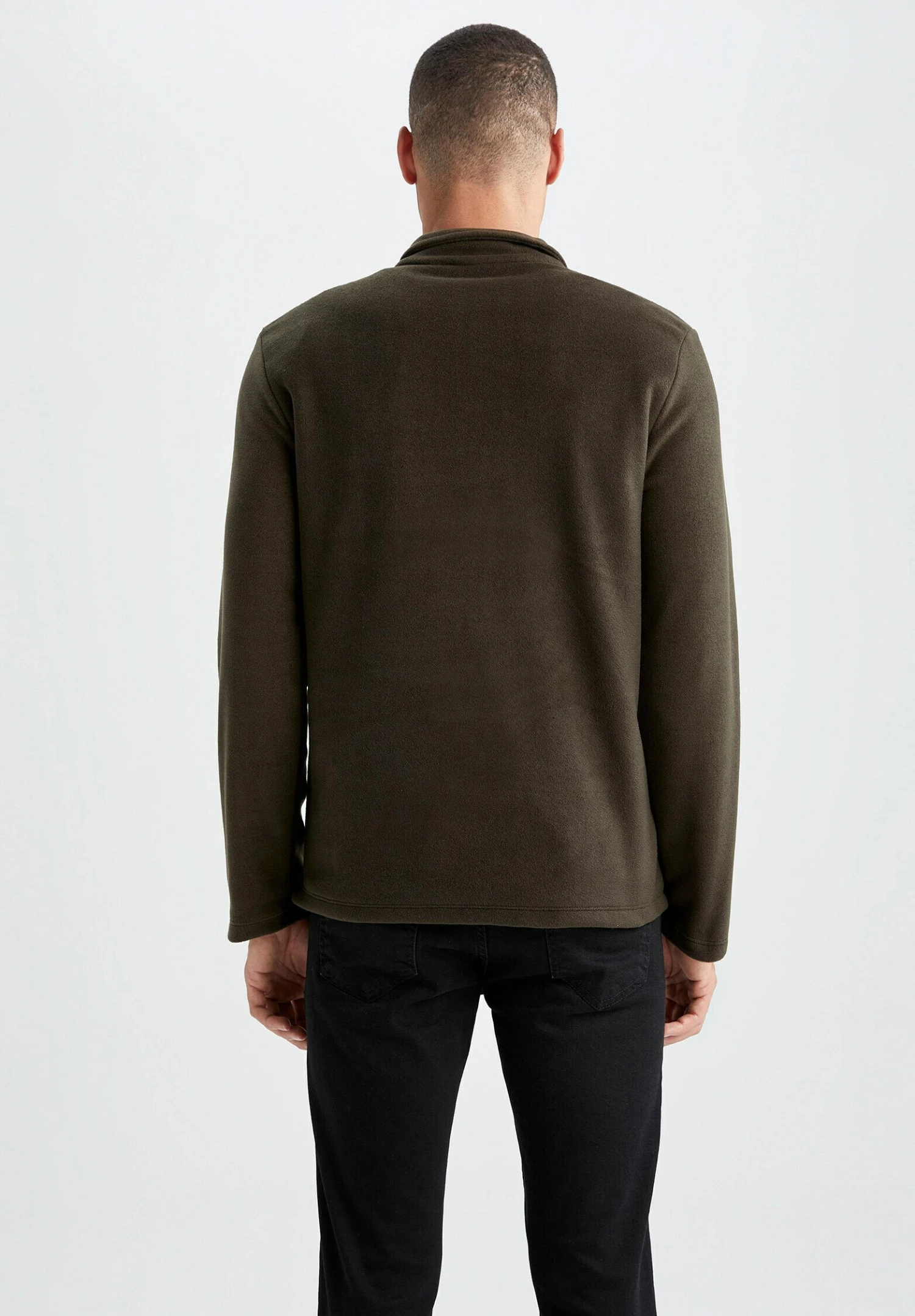 DeFacto Regular Fit- Fleece Trui - Khaki 5 DeFacto Regular Fit- Fleece Trui - Khaki - Afbeelding 3