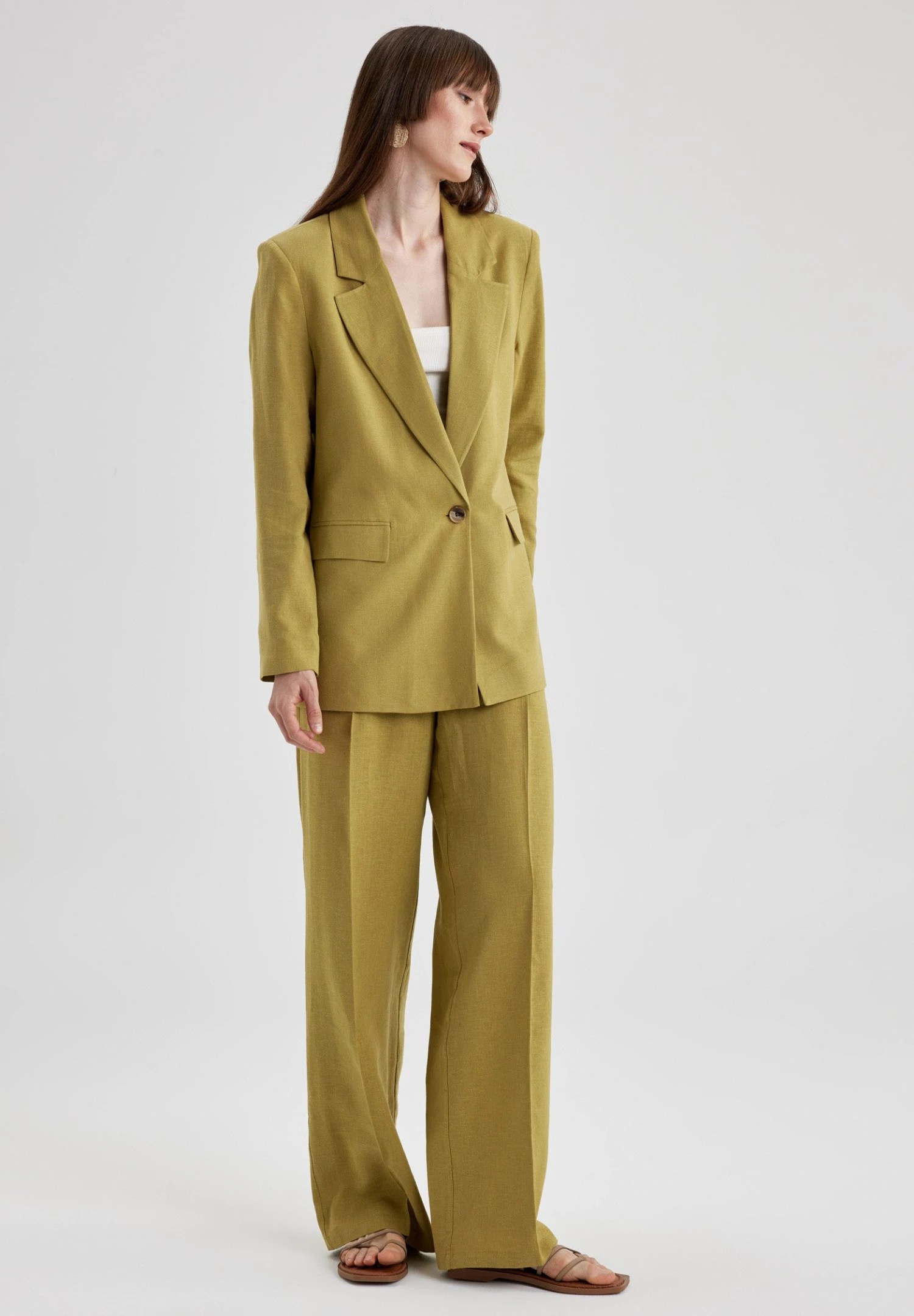 DeFacto Fit - Halflange Jas - Khaki 4 DeFacto Fit - Halflange Jas - Khaki - Afbeelding 2