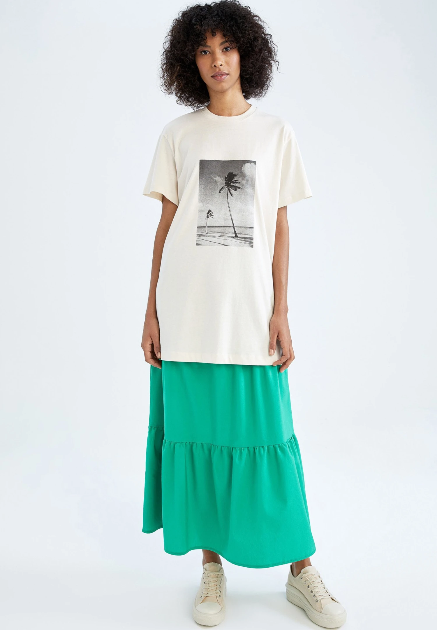 DeFacto Maxirok - Green 4 DeFacto Maxirok - Green - Afbeelding 2