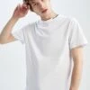 DeFacto Regular Fit - T-Shirt Basic - White 2 DeFacto Regular Fit - T-Shirt Basic - White -DeFacto 6ab24b7fc07c445290806a6f1907e342