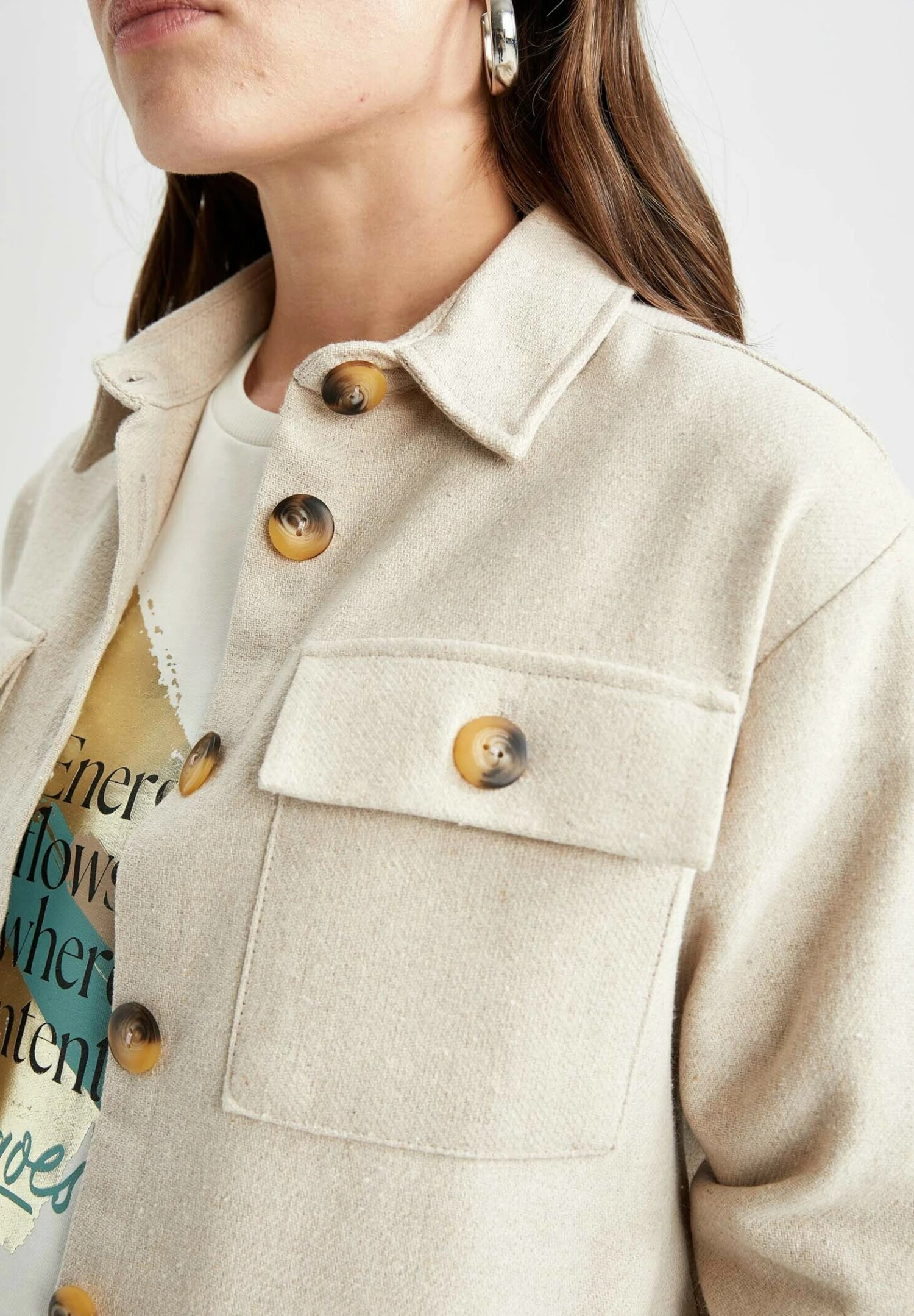 DeFacto Maternity - Overhemdblouse - Ecru 6 DeFacto Maternity - Overhemdblouse - Ecru - Afbeelding 4