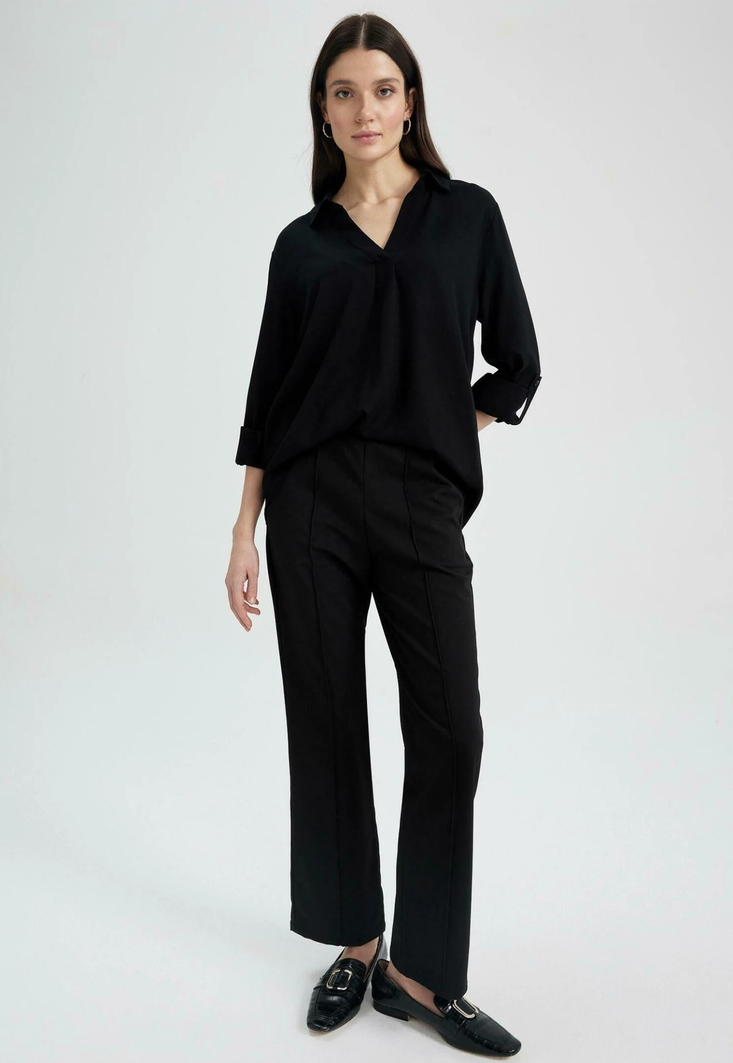 DeFacto Straight Fit - Broek - Black 4 DeFacto Straight Fit - Broek - Black - Afbeelding 2