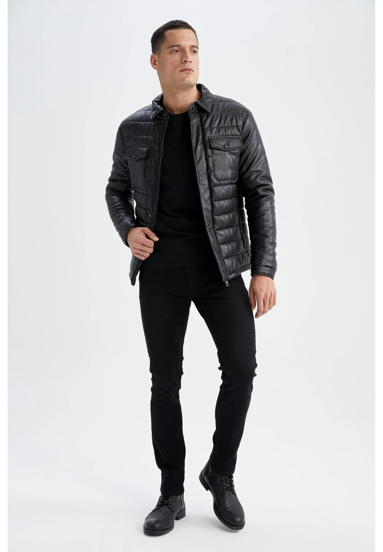 DeFacto Slim Fit- Winterjas - Black 4 DeFacto Slim Fit- Winterjas - Black - Afbeelding 2