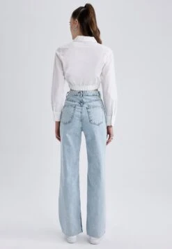 DeFacto 90 S Wide Leg- Flared Jeans - Blue 9 DeFacto 90 S Wide Leg- Flared Jeans - Blue -DeFacto 6fed7692f202471c92a066939405f738