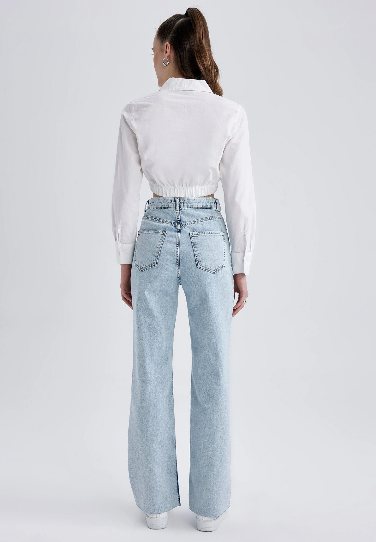 DeFacto 90 S Wide Leg- Flared Jeans - Blue 5 DeFacto 90 S Wide Leg- Flared Jeans - Blue - Afbeelding 3