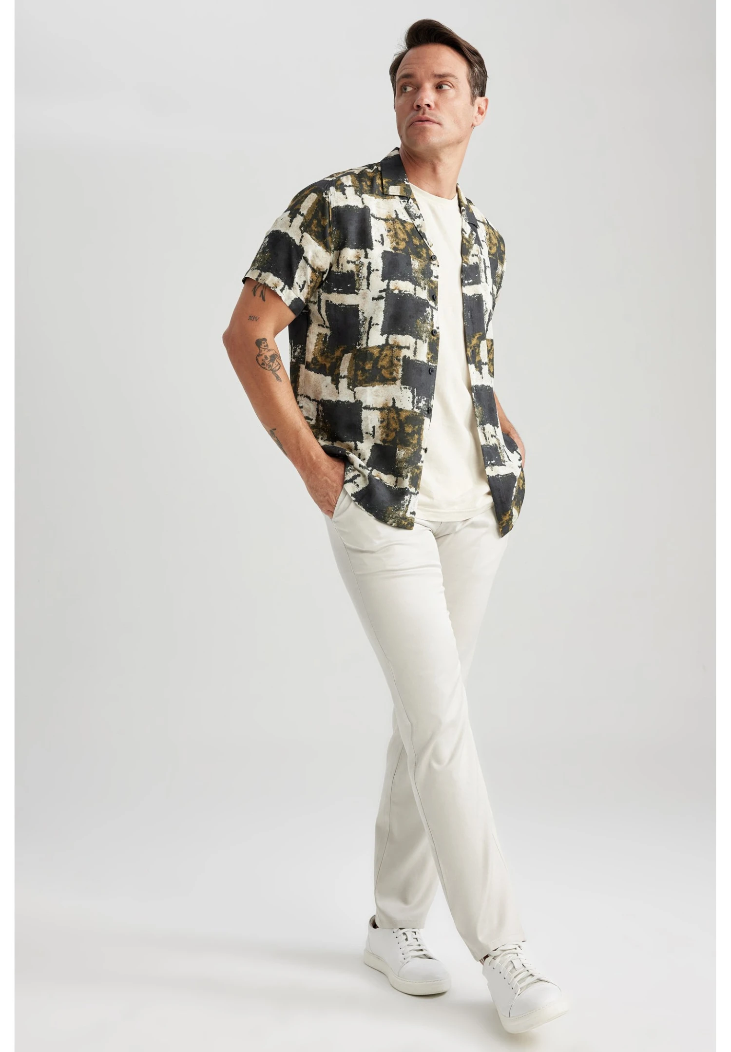 DeFacto Modern Fit- Overhemd - Khaki 4 DeFacto Modern Fit- Overhemd - Khaki - Afbeelding 2