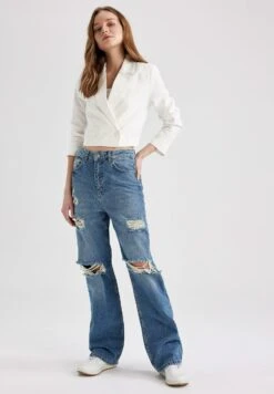 DeFacto Regular Fit- Blazer - Ecru -DeFacto 712457bfa4dc4f2b8dc8bc906b767a7f