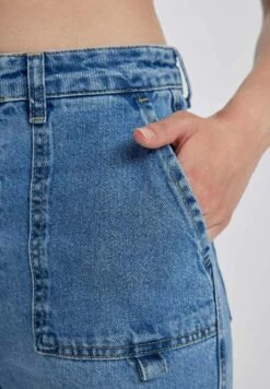 DeFacto Wideleg Cargo - Relaxed Fit Jeans - Blue -DeFacto 71a902b64c704c9391ccbba3fcd5e454