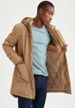 DeFacto Regular Fit - Parka - Beige -DeFacto 71df32eb193e4b338d7ff40799b8c483
