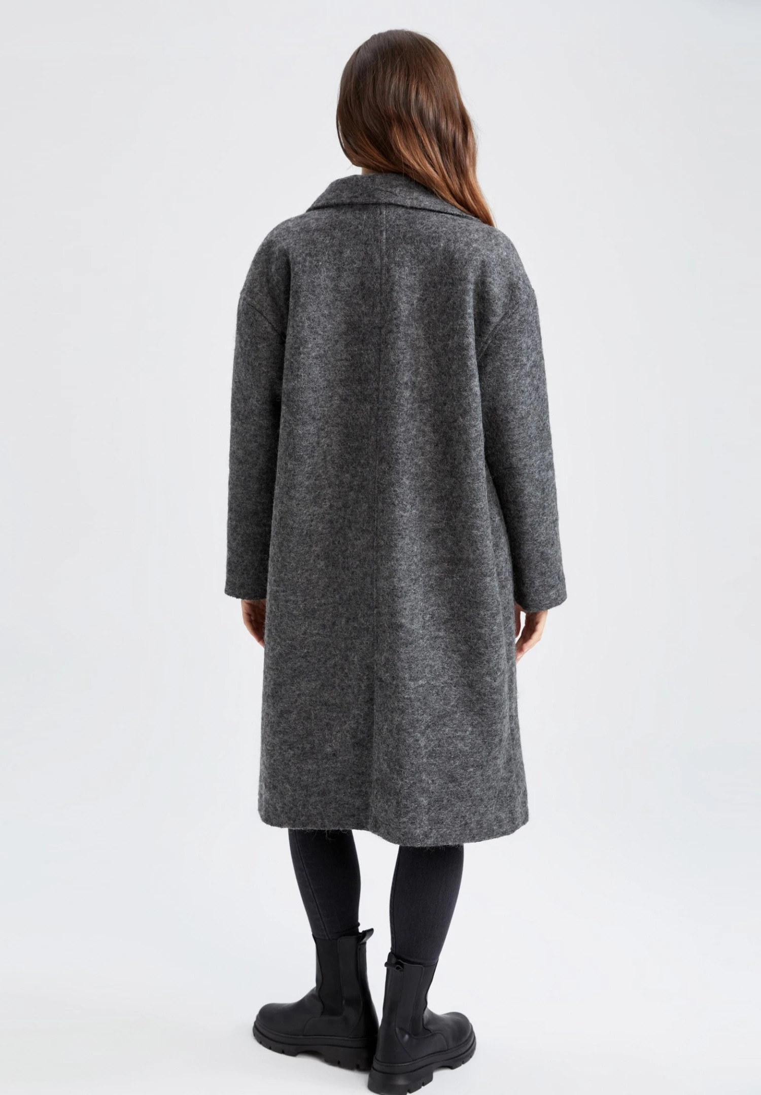 DeFacto Relax Fit - Mantel - Grey 5 DeFacto Relax Fit - Mantel - Grey - Afbeelding 3