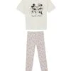 DeFacto Set Mickey & Minnie Regular Fit Set - Pyjama - Ecru