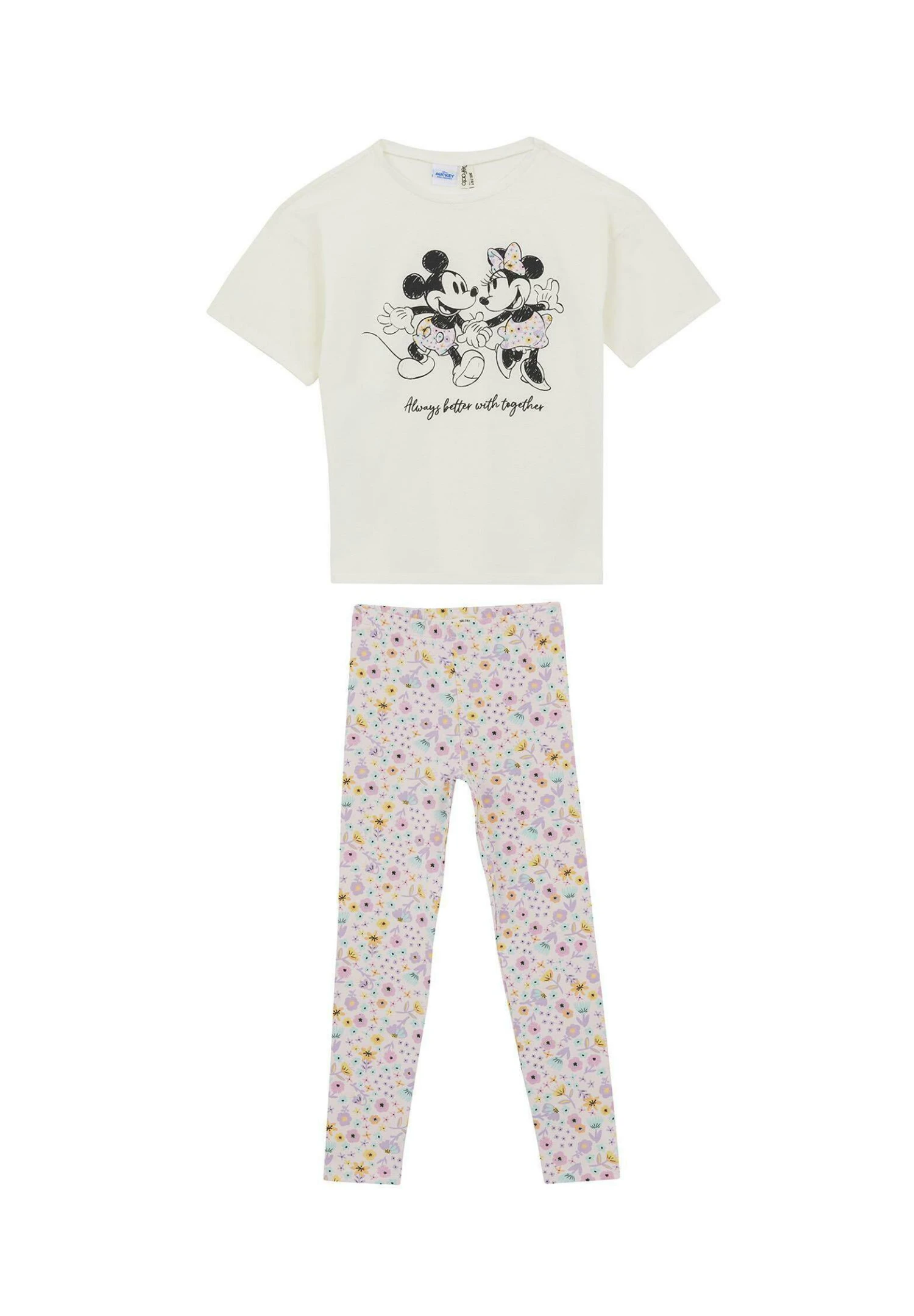 DeFacto Set Mickey & Minnie Regular Fit Set - Pyjama - Ecru 3 DeFacto Set Mickey & Minnie Regular Fit Set - Pyjama - Ecru