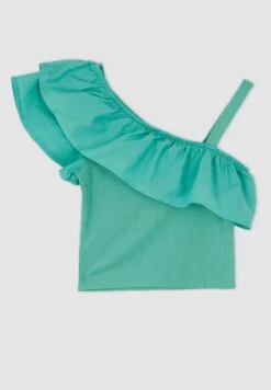 DeFacto Crop Standart Fit- Blouse - Turquoise 6 DeFacto Crop Standart Fit- Blouse - Turquoise -DeFacto 750a7aae5894410b8b6ba7cdf9365245