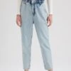 DeFacto Paperbag - Relaxed Fit Jeans - Blue -DeFacto 760d55aa1b52484a8a3c16bad942dc5e