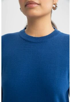 DeFacto Regular Fit Long Sleeved- Trui - Blue -DeFacto 76c06fe226874648bfc835fc81c56520