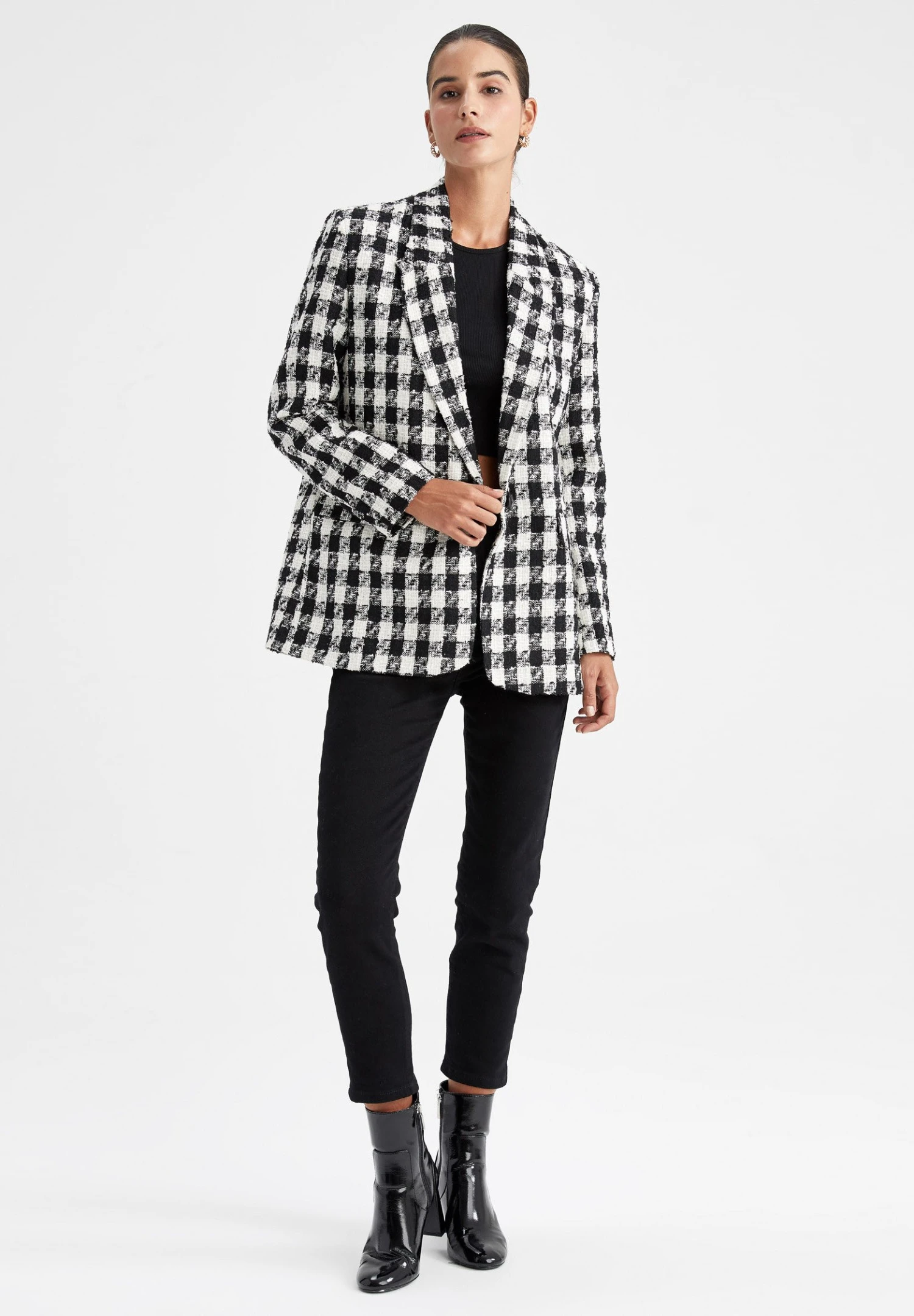 DeFacto Halflange Jas - Black 4 DeFacto Halflange Jas - Black - Afbeelding 2